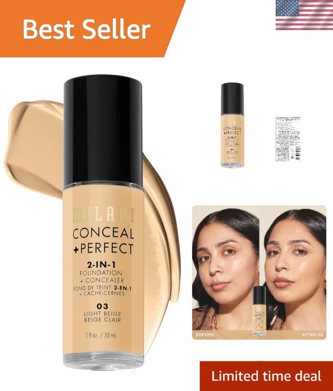 Conceal + Perfect Liquid Foundation | Light Beige, 1 Fl. Oz. – Flawless Finish