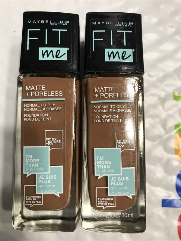 2 pc lot MAYBELLINE FIT ME FOUNDATION MATTE + PORELESS normal to oily 358 LATTE