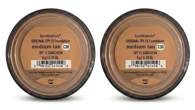 bareMinerals Original Foundation SPF 15 Medium Tan C30 8g x2 Mineral Powder New