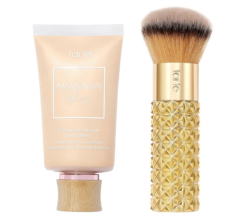tarte Amazonian Clay 16-Hour Foundation w/Brush-Fair-Deep Neutral A678002 NEW