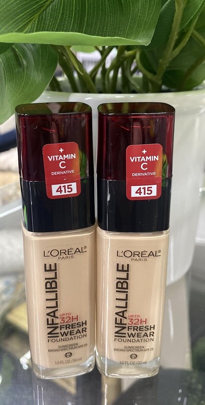 2pk L’Oréal Paris Infallible 32HR Fresh Wear Foundation-SPF 25 – 415 Rose Ivory