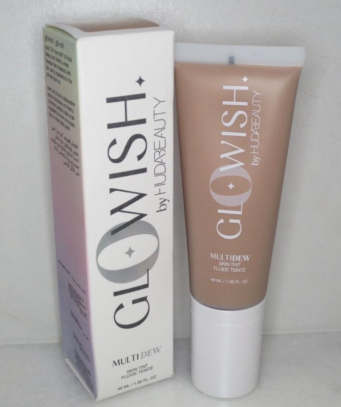 HUDA BEAUTY GLOWISH MULTI DEW SKIN TINT 09 EXTRA TAN 1.35 OZ BOXED