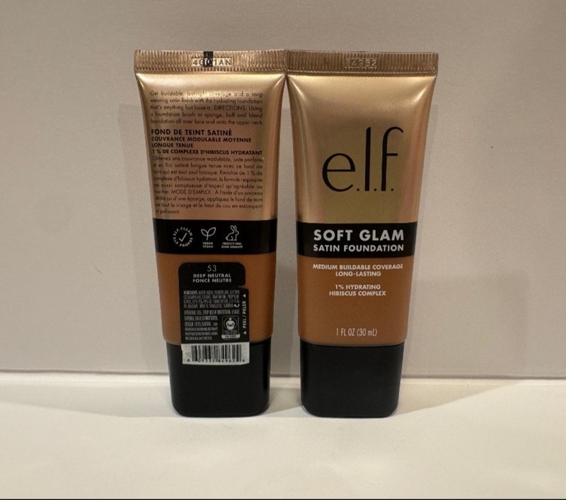 (2)e.l.f. Soft Glam Satin Foundation Medium Buildable Liquid 1floz Assorted Shad gallery
