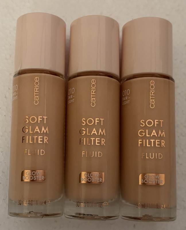 Catrice Soft Glam Filter Fluid 010 Fair-Light Glow Booster Lot of 3 France “NEW”