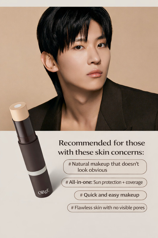 OBGE Natural Cover Foundation 13g for MEN SPF+/PA++++ gallery