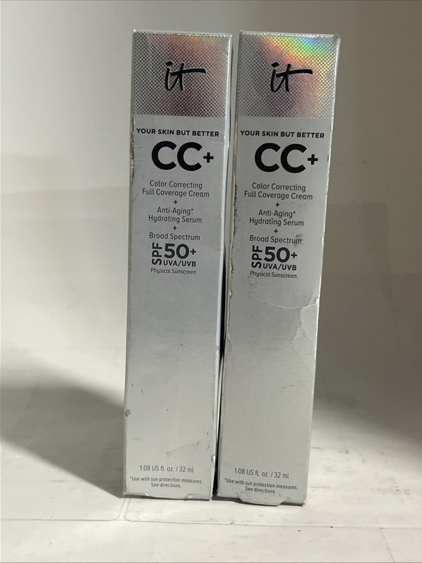 2x IT Cosmetics CC+ SPF 50 ( Medium Tan ) 1.08oz / 32ml New EXP 12/27