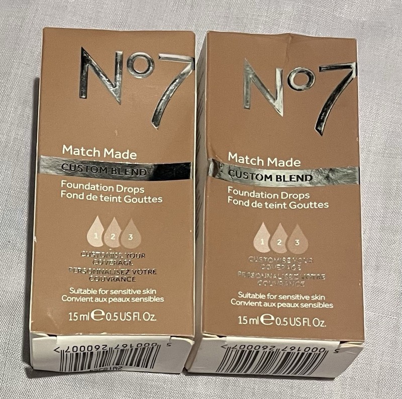 Pack Of 2 – No7 Match Made Custom Blend Foundation Drops- Warm Wheat