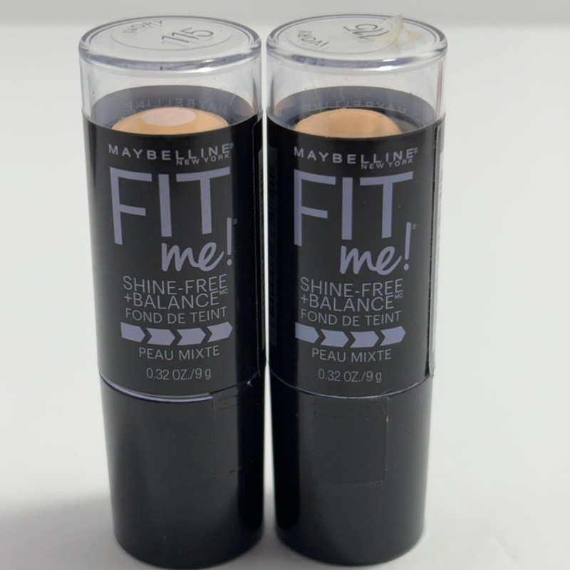 Maybelline Fit Me Shine-Free + Balance Foundation Stick #110 Porcelain Pack of 2