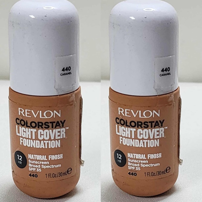 Revlon ColorStay Light Cover Liquid Foundation with SPF 35,Caramel 440- Lot of 2