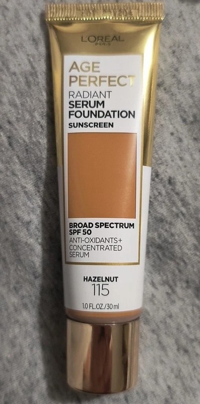 L’OREAL AGE PERFECT RADIANT SERUM FOUNDATION SPF 50 115 HAZELNUT Exp 1/26