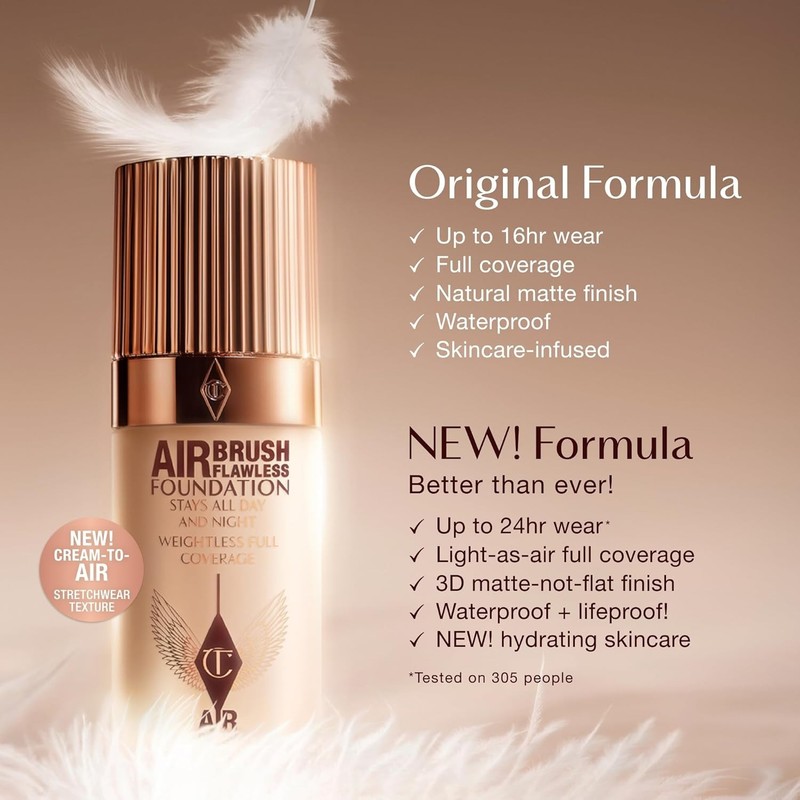NEW FORMULA 2025- Charlotte Tilbury Airbrush Flawless Matte Foundation AUTHENTIC gallery
