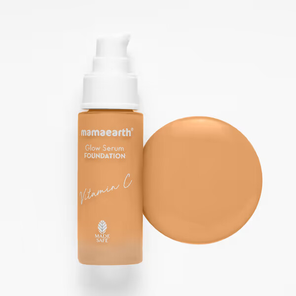 Mamaearth Glow Serum Foundation Vitamin C for 12-Hour Long Stay 30ml, Sand Glow