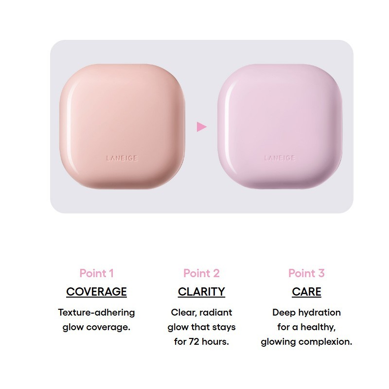 New LANEIGE Neo Cushion The Glow 15g + Refill 15g flawlessly smoothed skin gallery