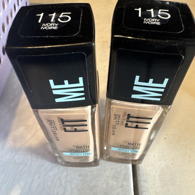 2x Maybelline Fit Me Matte + Poreless Foundation 115 Ivory 1oz Normaly to oily gallery