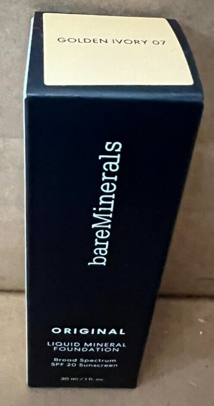 BARE MINERALS ORIGINAL LIQUID MINERAL FOUNDATION SPF 20, GOLDEN IVORY 07, 30 ML