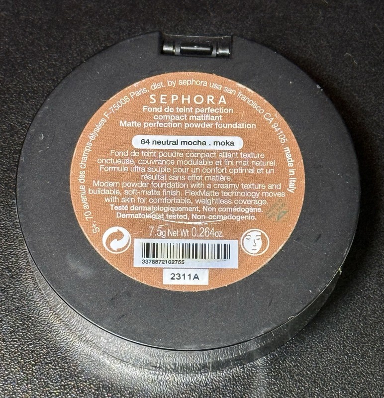 Sephora Matte Perfection Powder Foundation ~ 64 Neutral Mocha ~ Full Size Sealed
