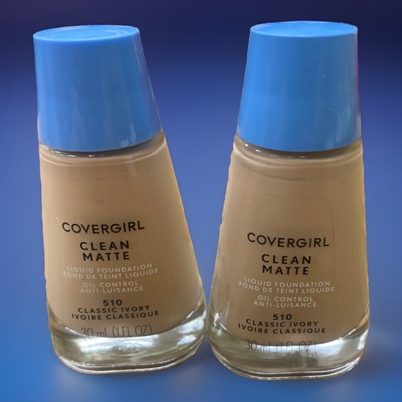 Covergirl Clean Matte Liquid Foundation 510 Classic Ivory Oil Control Lot Of 2