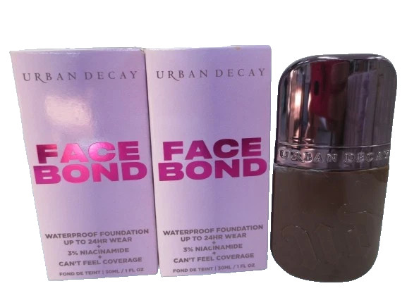 URBAN DECAY FACE BOND WATERPROOF FOUNDATION UP TO 24HR 40 DEEP COOL 1 OZ 2PCS