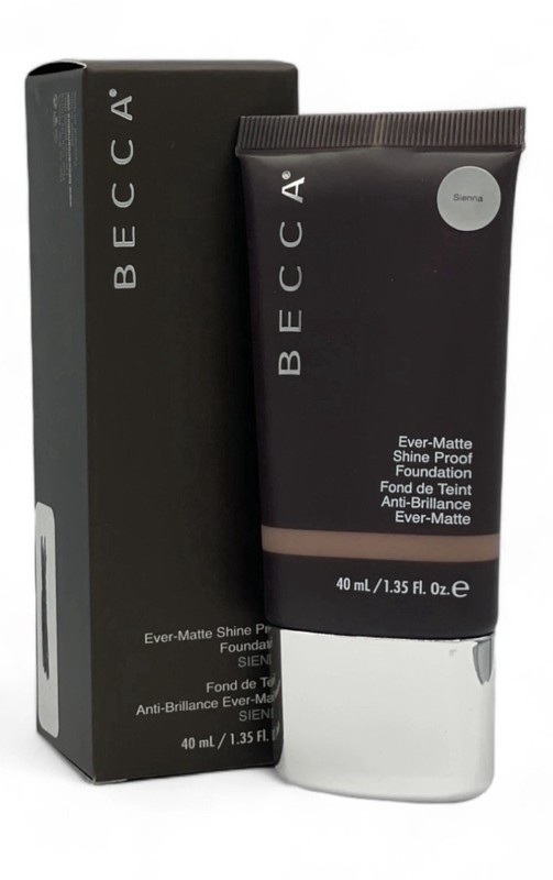 BECCA Ever-Matte Shine Proof Foundation SIENNA 1.35oz NIB BX5 851