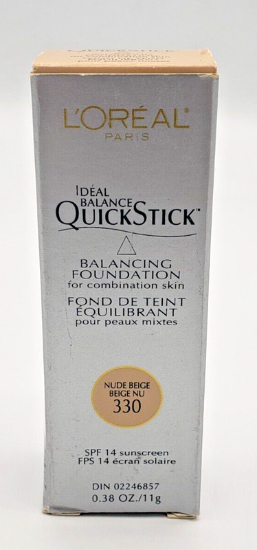 NEW L’Oréal Ideal Balance QuickStick Balancing SPF 14 Foundation- 330 NUDE BEIGE