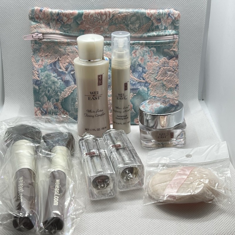 Wei East Flawless By Nature/China Herbal/White Lotus Makeup Kit w/Sm. Bag+Tools