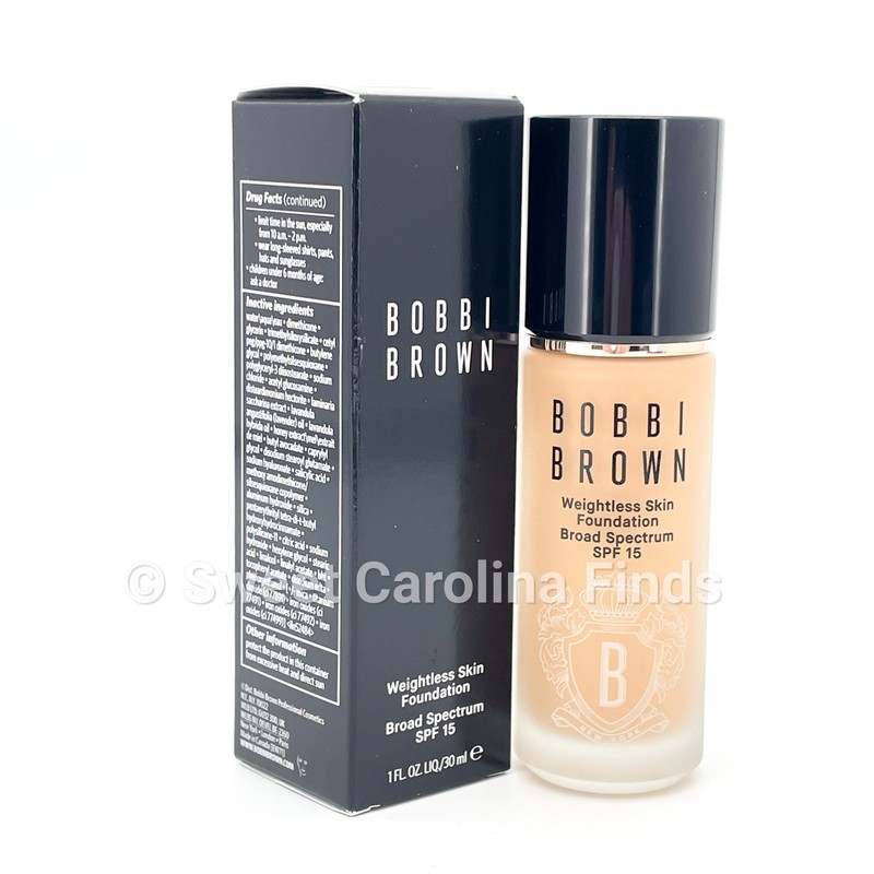 Bobbi Brown Weightless Skin Foundation SPF 15 W-056 Warm Natural 1 oz Full Size