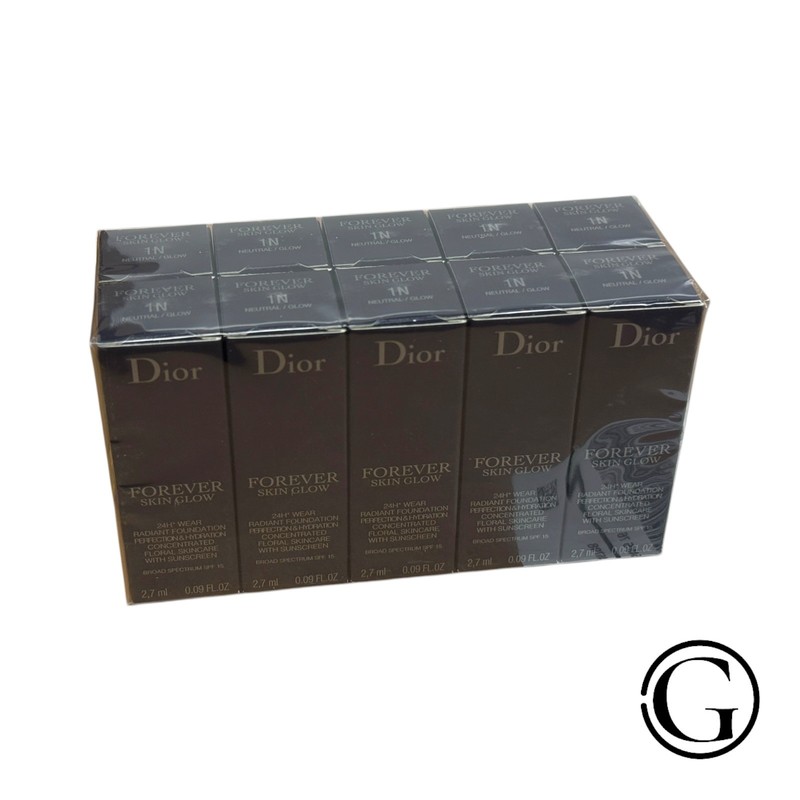 10X Dior Forever Skin Glow 24H Wear Radiant Foundation SPF15 0.9 fl oz TOTAL 1N