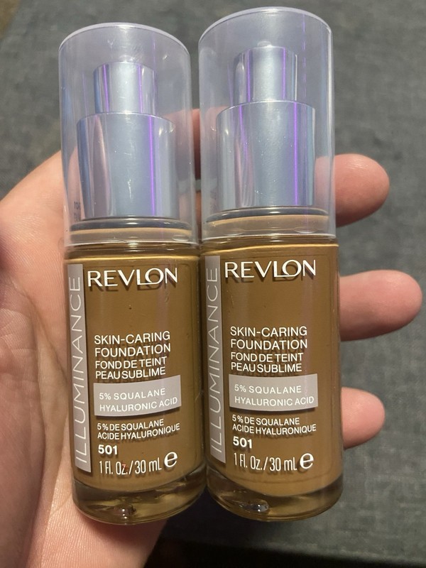 LOT OF 2 Revlon Illuminance Skin-Caring Liquid Foundation 1 Oz 501 New Sealed