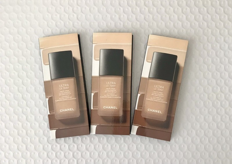 3x Chanel Ultra Le Teint Flawless Finish Foundation B10 B30 BR122 Sample Card