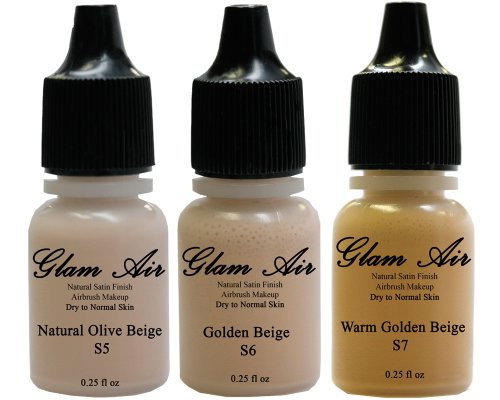 Glam Air Airbrush Water-based Foundation in Set of Three (3) Assorted Medium Sat