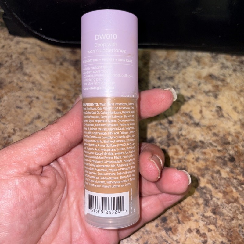 JOAH Crystal Glow Foundation Deep Warm DW010 Peptide Hyaluronic 1.01oz New gallery