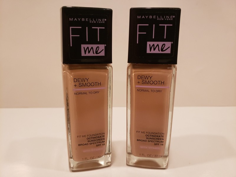 Maybelline~Lot of 2~Fit Me Dewy+Smooth Foundation w/SPF 18~#115 Ivory