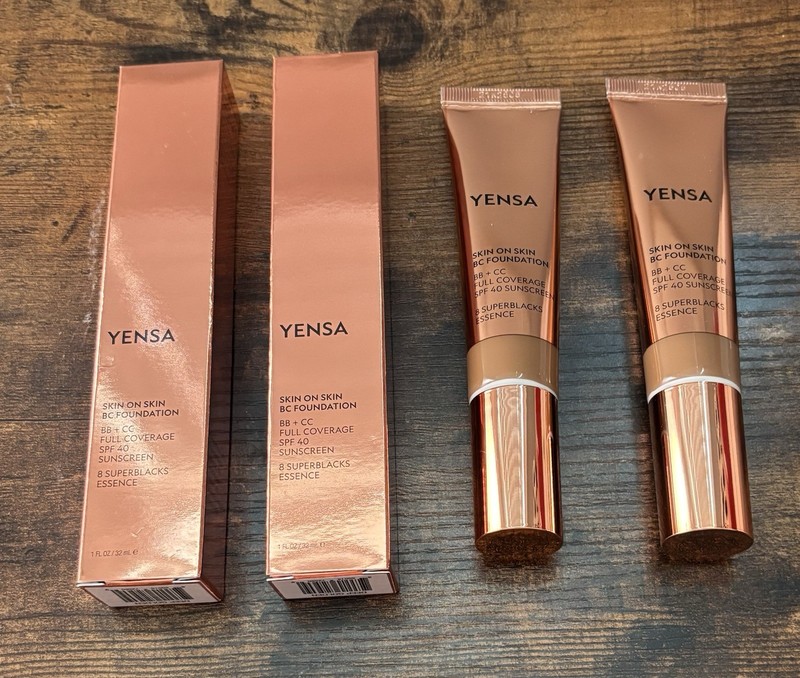 2x Yensa Beauty Skin on Skin BC Foundation Deep Golden 1 fl oz 32ml NIB 11/24