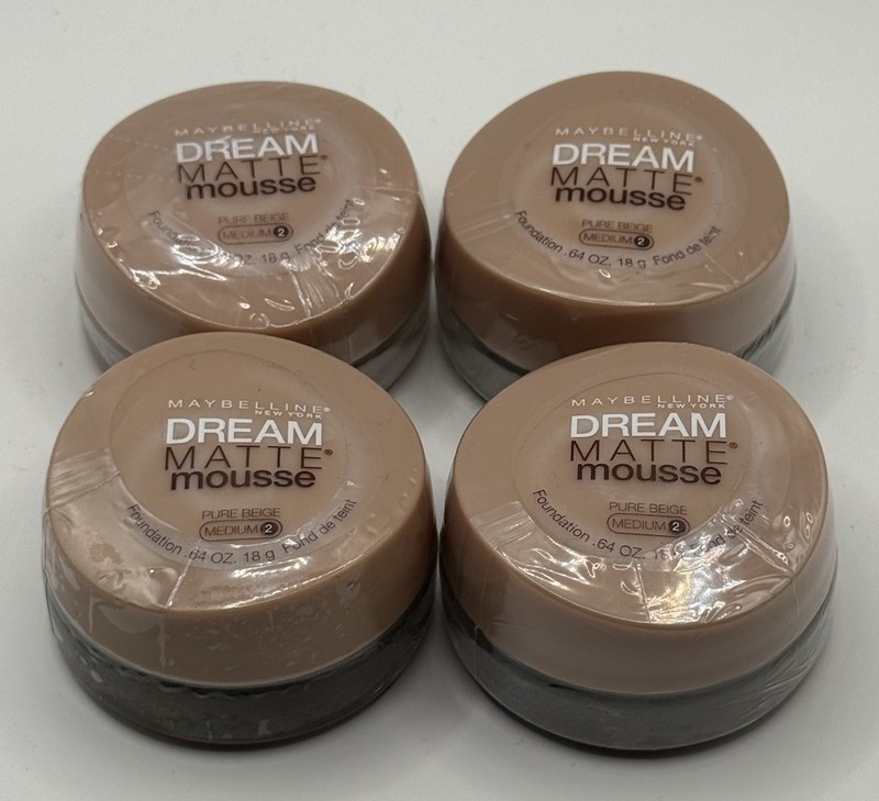 4 X Maybelline Pure Beige Medium Dream Matte Mousse Foundation MakeupSealed!