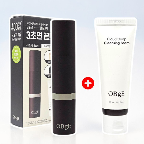 OBGE Natural Cover Foundation for Men 13g Stick SPF50 Matte BB Cream K New