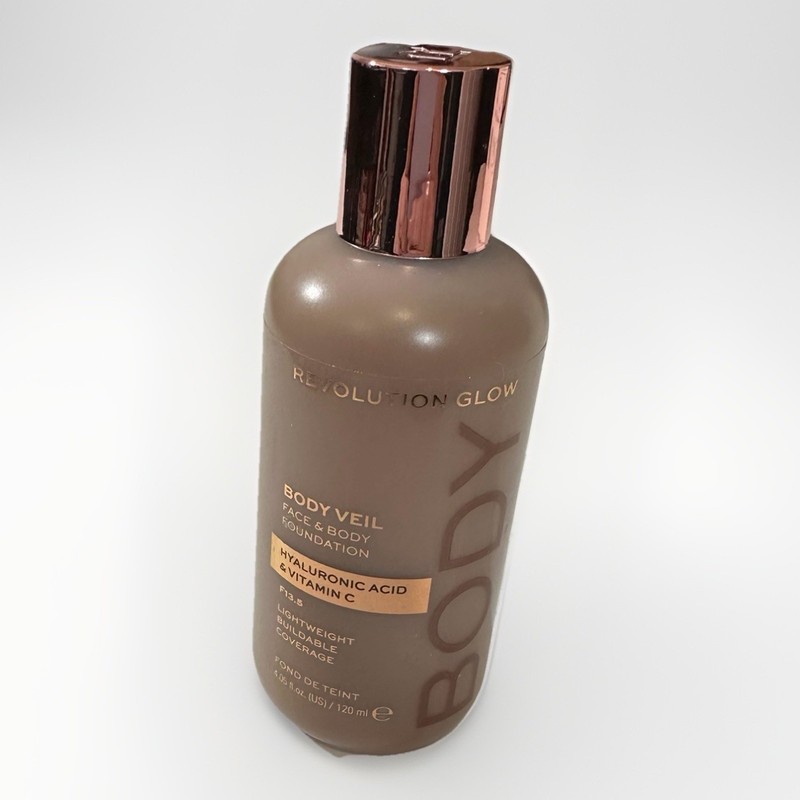 Revolution Glow Body Veil Face & Body Foundation Deep Dark F13.5 New