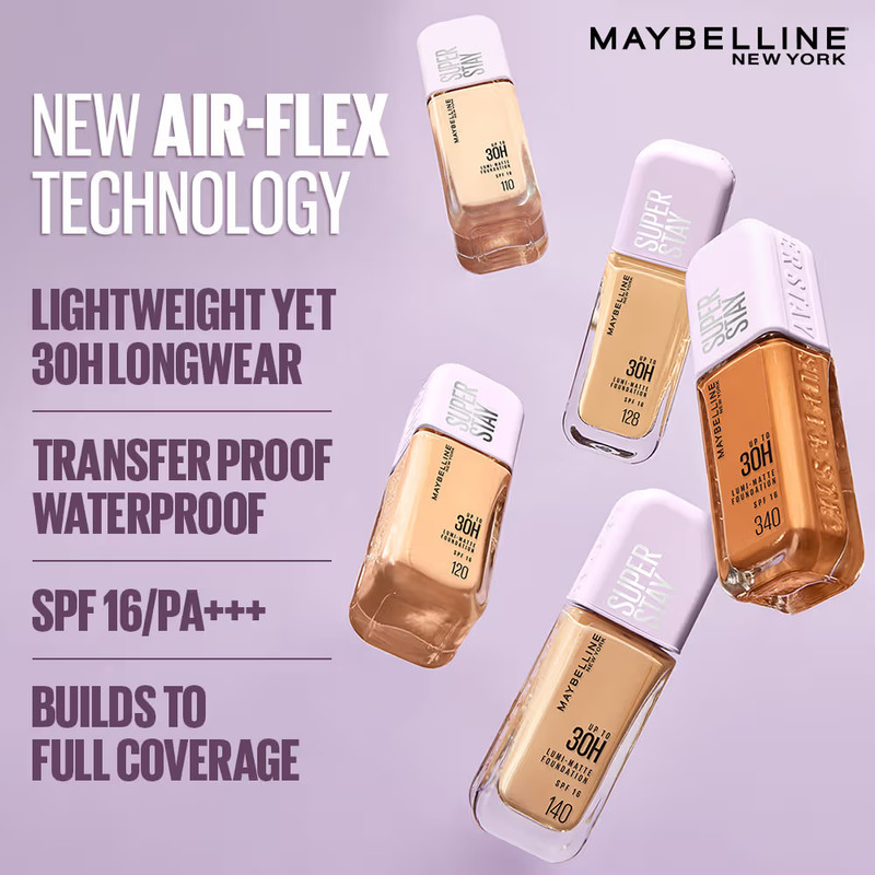 Maybelline New York Super Stay 30H Lumi-Matte Liquid Foundation - 220 (35ml) gallery