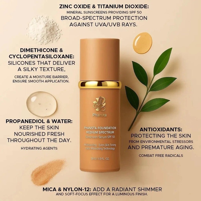 Phansta 4 in 1 Biomimic Foundation Fro Mature Skin SPF50 1.0 FL OZ