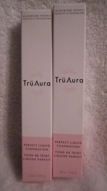 Lot of 2 TruAura Perfect Liquid Foundation NUDE 1 FL OZ each new sealed