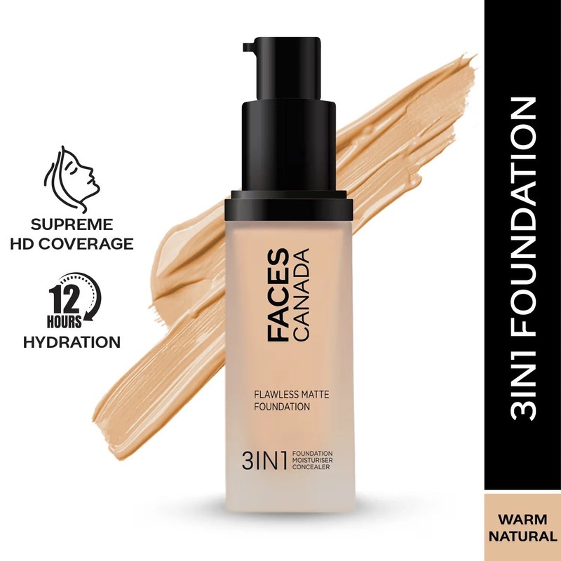 Faces Canada Flawless Matte Foundation (30ml) – Warm Natural