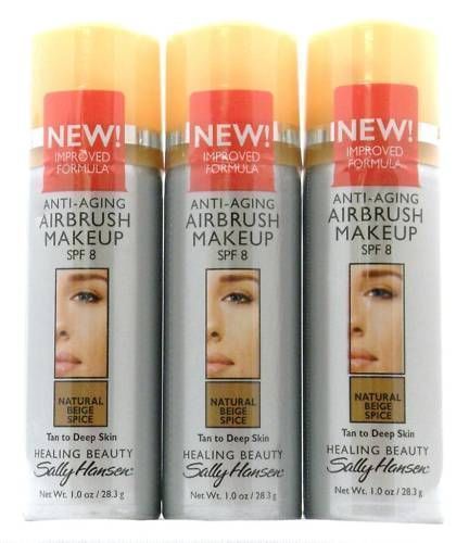 3 Sally Hansen Anti Aging Airbrush Makeup – Natural Beige Spice Tan/Deep 1 Oz