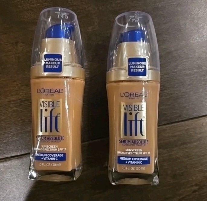 2 L’Oreal Paris Visible Lift Serum Foundation Makeup, 149 Buff Beige, 1 fl oz