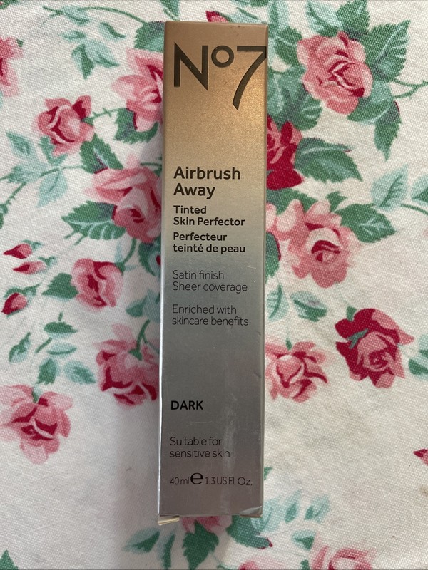 No7 DARK Airbrush Away Tinted Skin Perfector Satin Finish Sheer Coverage HTF