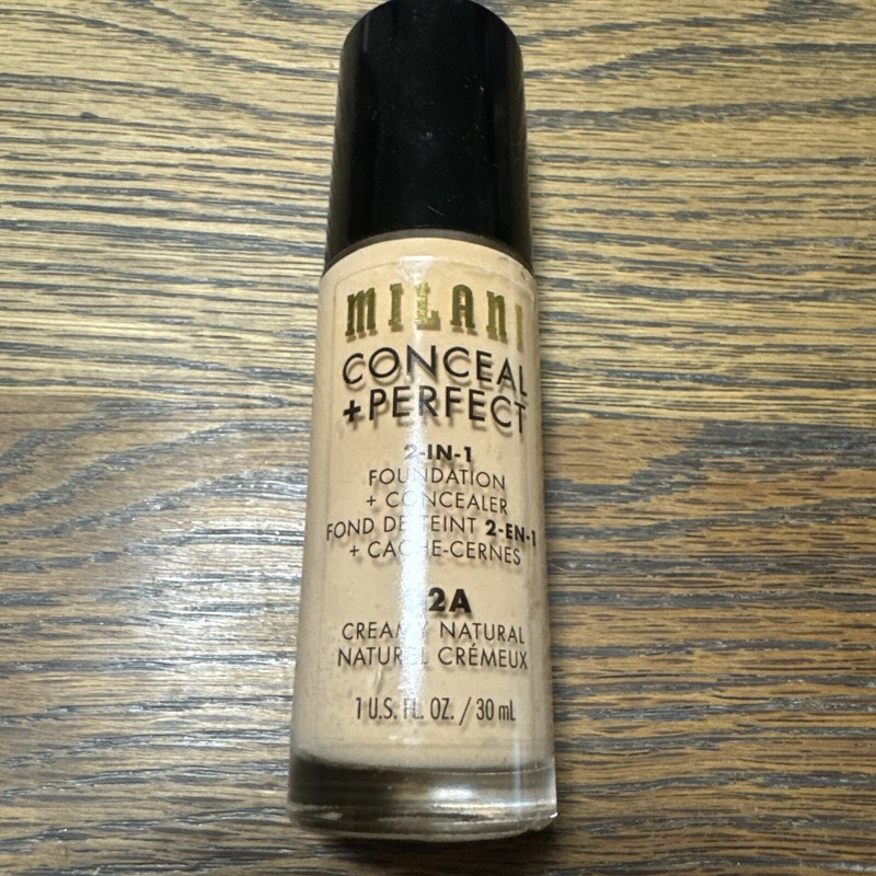 Milani Conceal + Perfect 2-in-1 Foundation + Concealer, 02A Creamy Natural, 1oz
