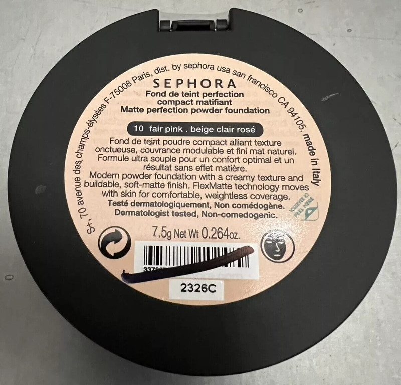 Sephora Matte Perfection Powder Foundation – 10 Fair Pink – Full Size